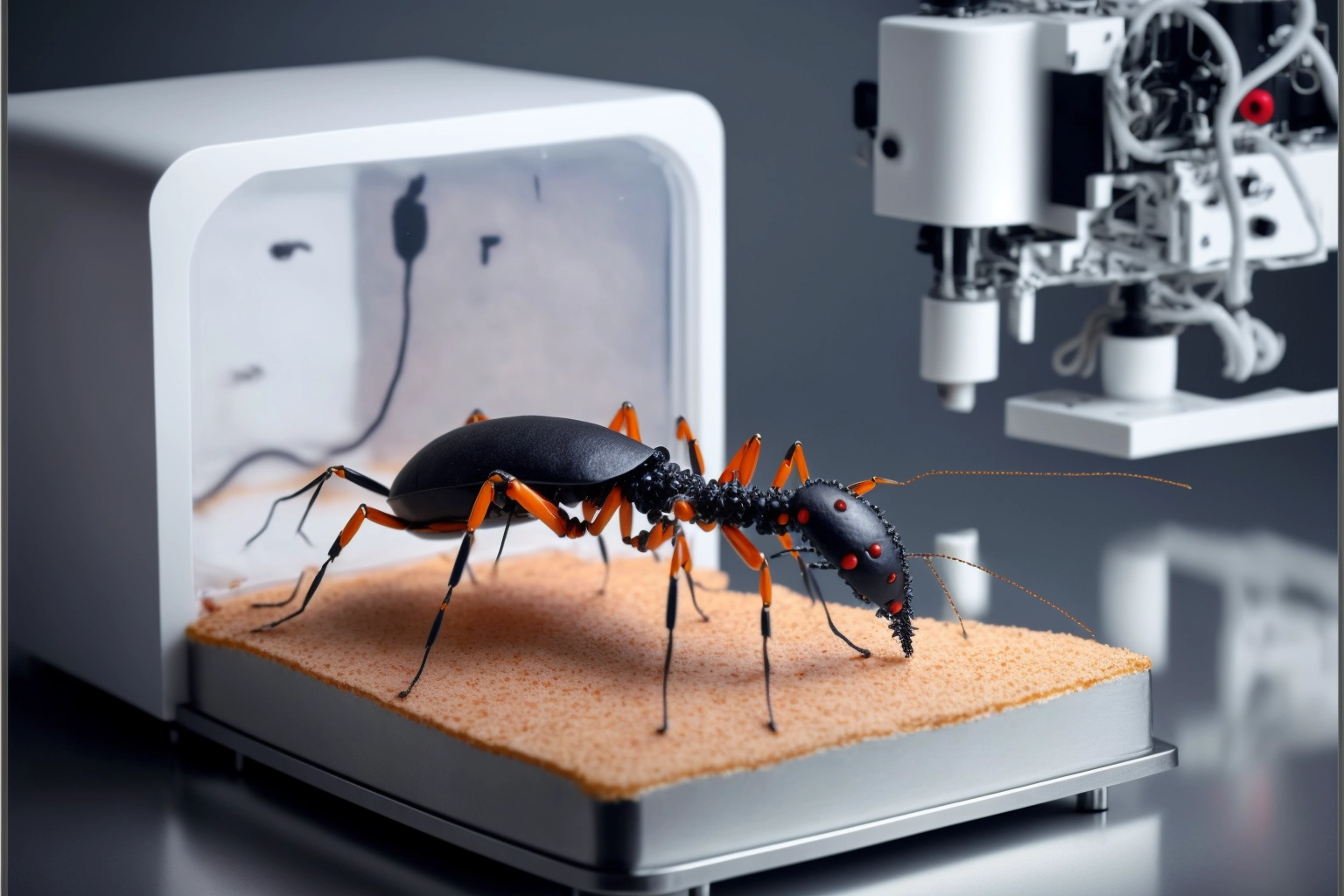 A chef created biometric AI robot ants that cook fine dining microscopic food 4 Biometric AI robot ant
