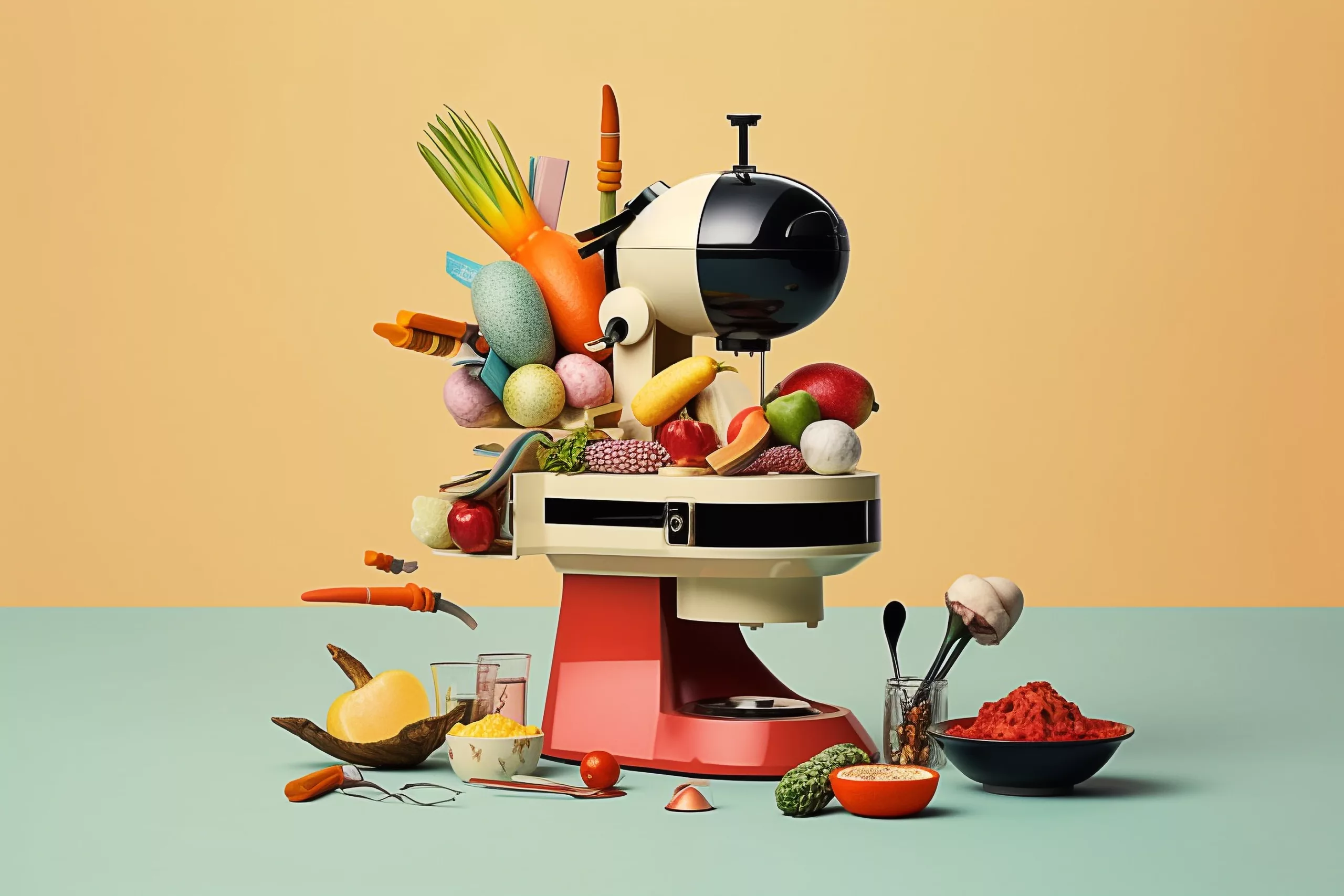 Robots in daily life Robot cooking in modern kitchen. Showcases innovation  & efficiency. Ideal for tech, robotics, or food projects. Get a futuristic  touch now. Generative AI Stock Illustration