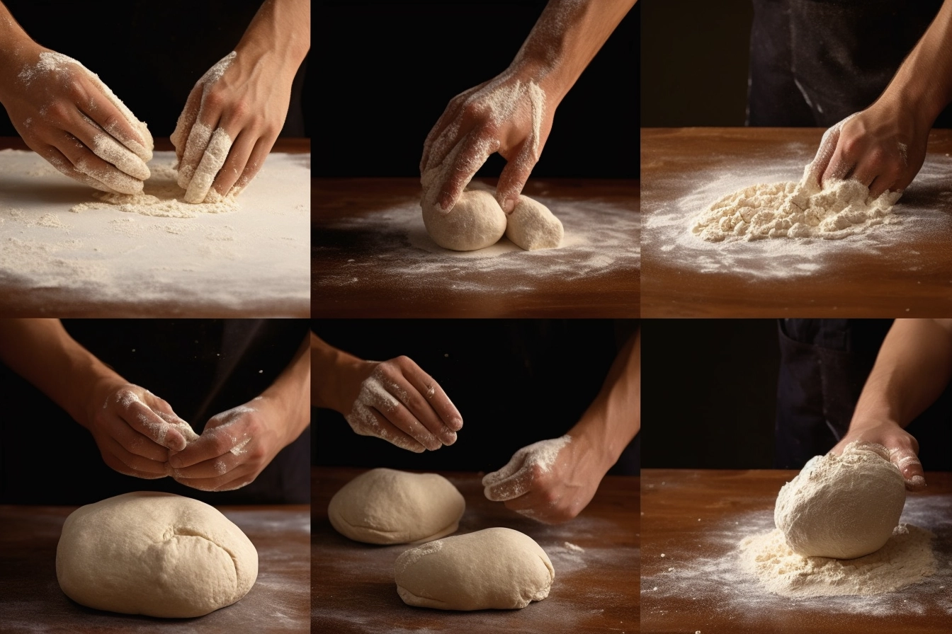 Unleashing the Power of Artificial Intelligence in Breadmaking: Rising to the Occasion with the Art and Science of Bread 4 An image capturing the process of kneading dough highlighting gluten formation